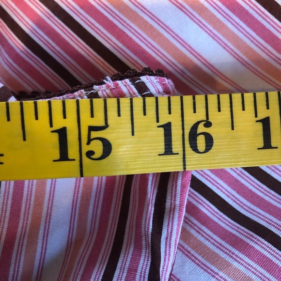 Teeze Me strapless pink brown orange striped Dress size 5 - Picture 7 of 8